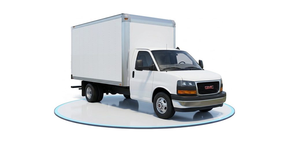 Small straight box truck